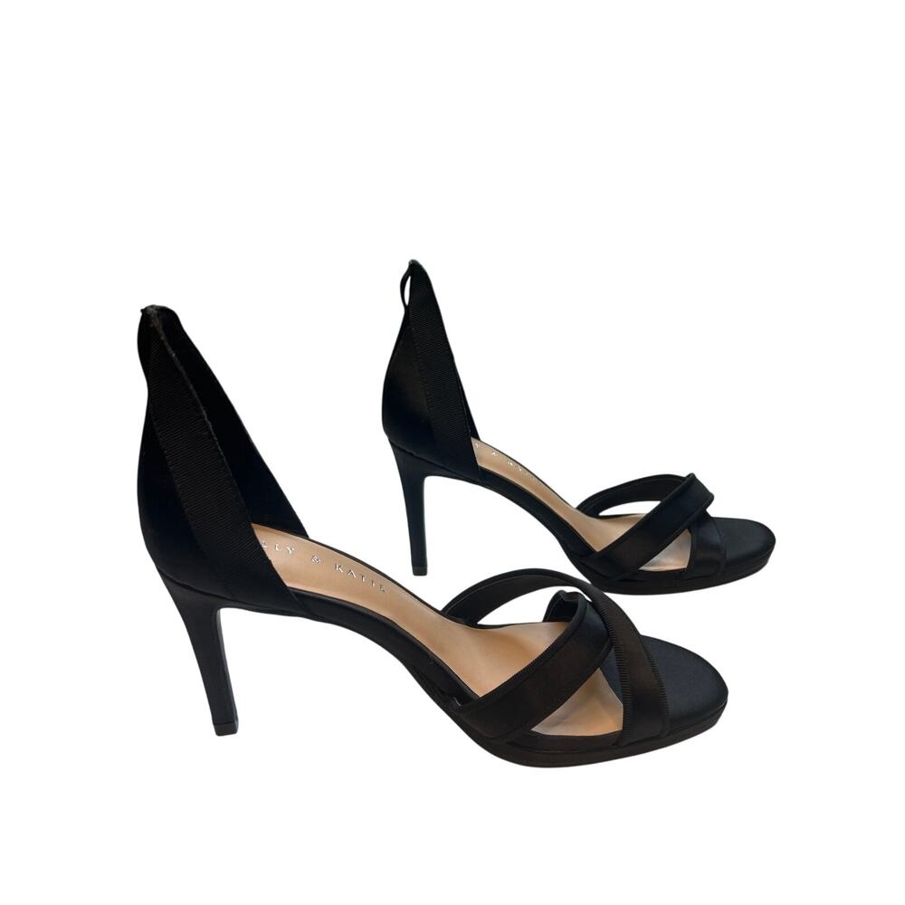 Kelly & Katie Stiletto Black Open Toe Dress Shoes‎ Size 8 Heel 3 1/2” NWOT